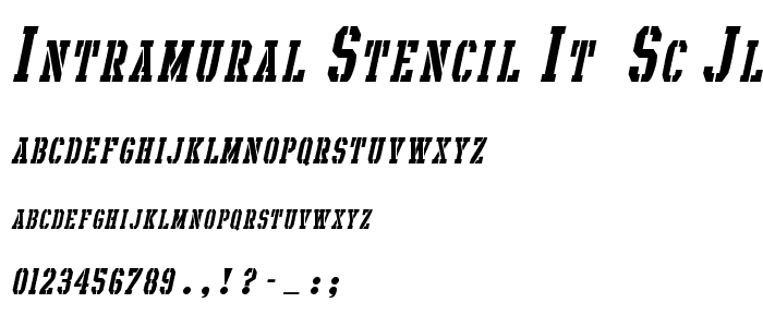Intramural Stencil It. SC JL font